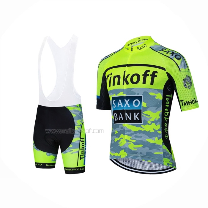 2024 Maillot Cyclisme Tinkoff Vert Manches Courtes Et Cuissard
